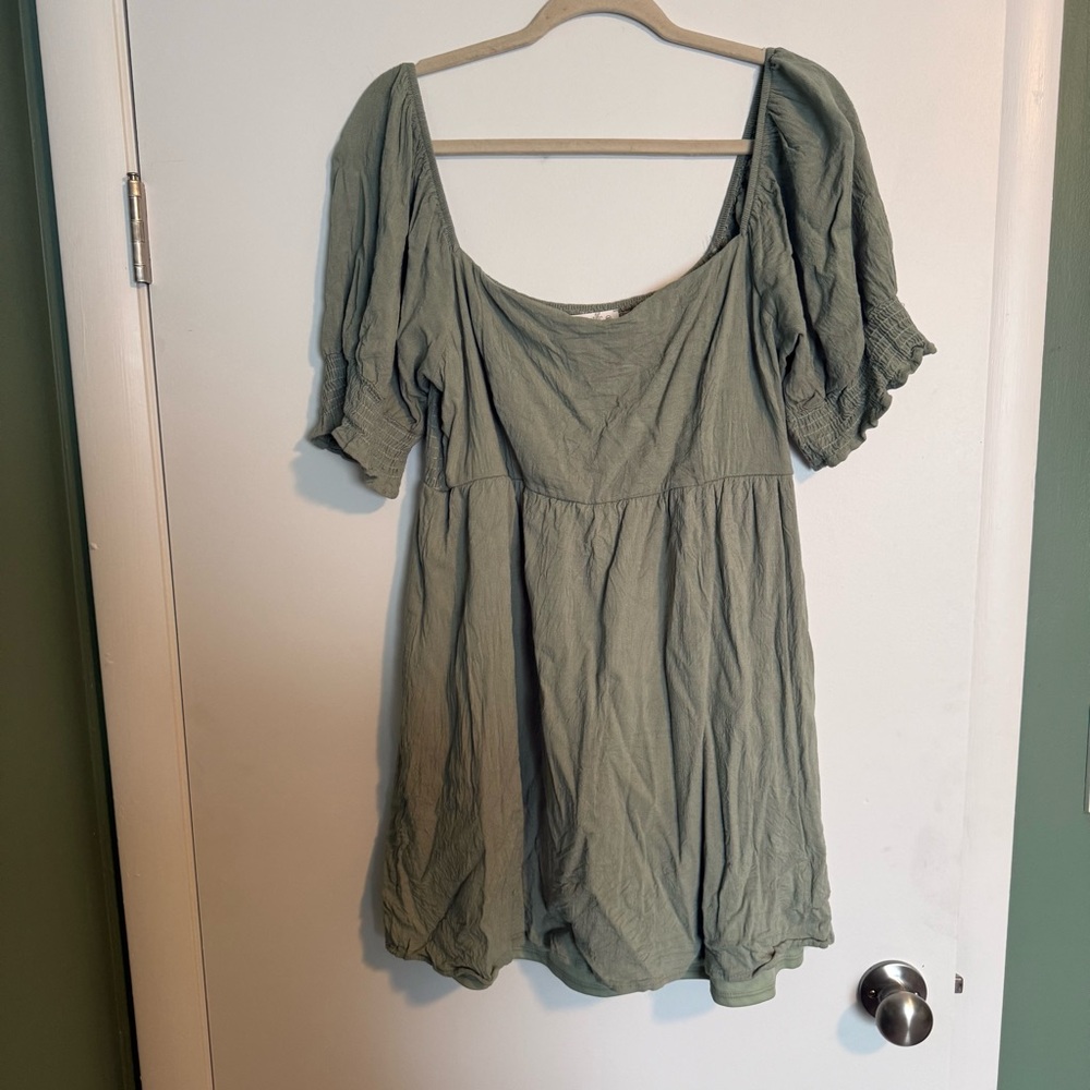 ALTAR’D STATE SAGE GREEN MINI DRESS